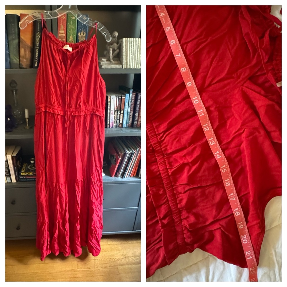 EUC Vibrant Red Sleeveless Maxi Dress